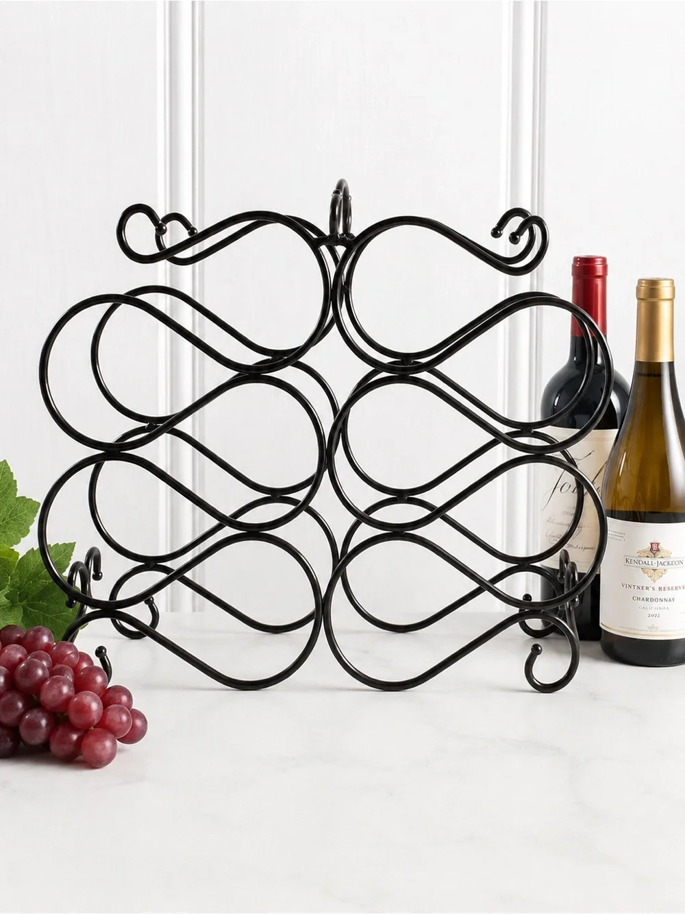 Fantasia by Princess House Bronze Metal Wine Rack 10 Bottle Scroll Design